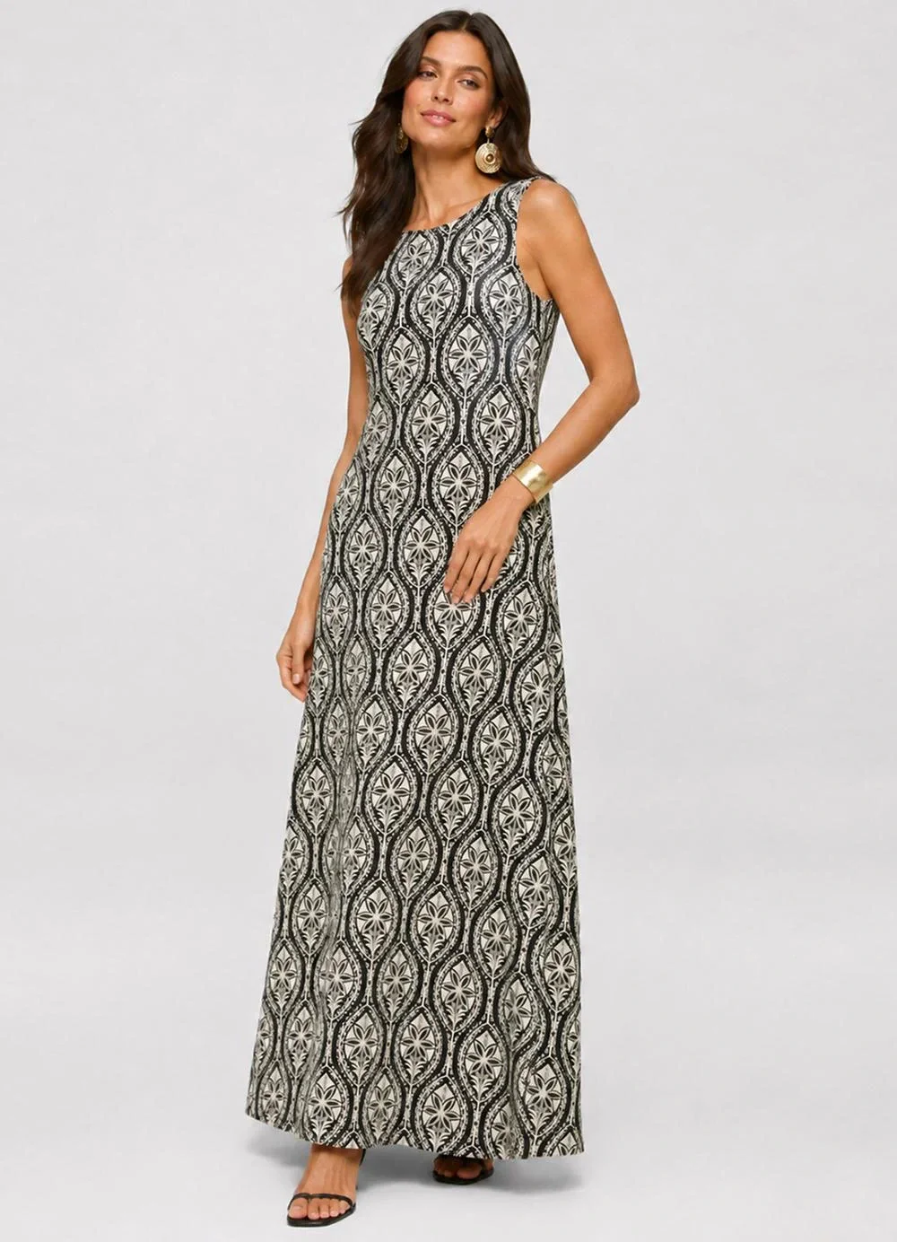 Infinita Cor - Vestido Feminino Longo Viscotorcion Preto