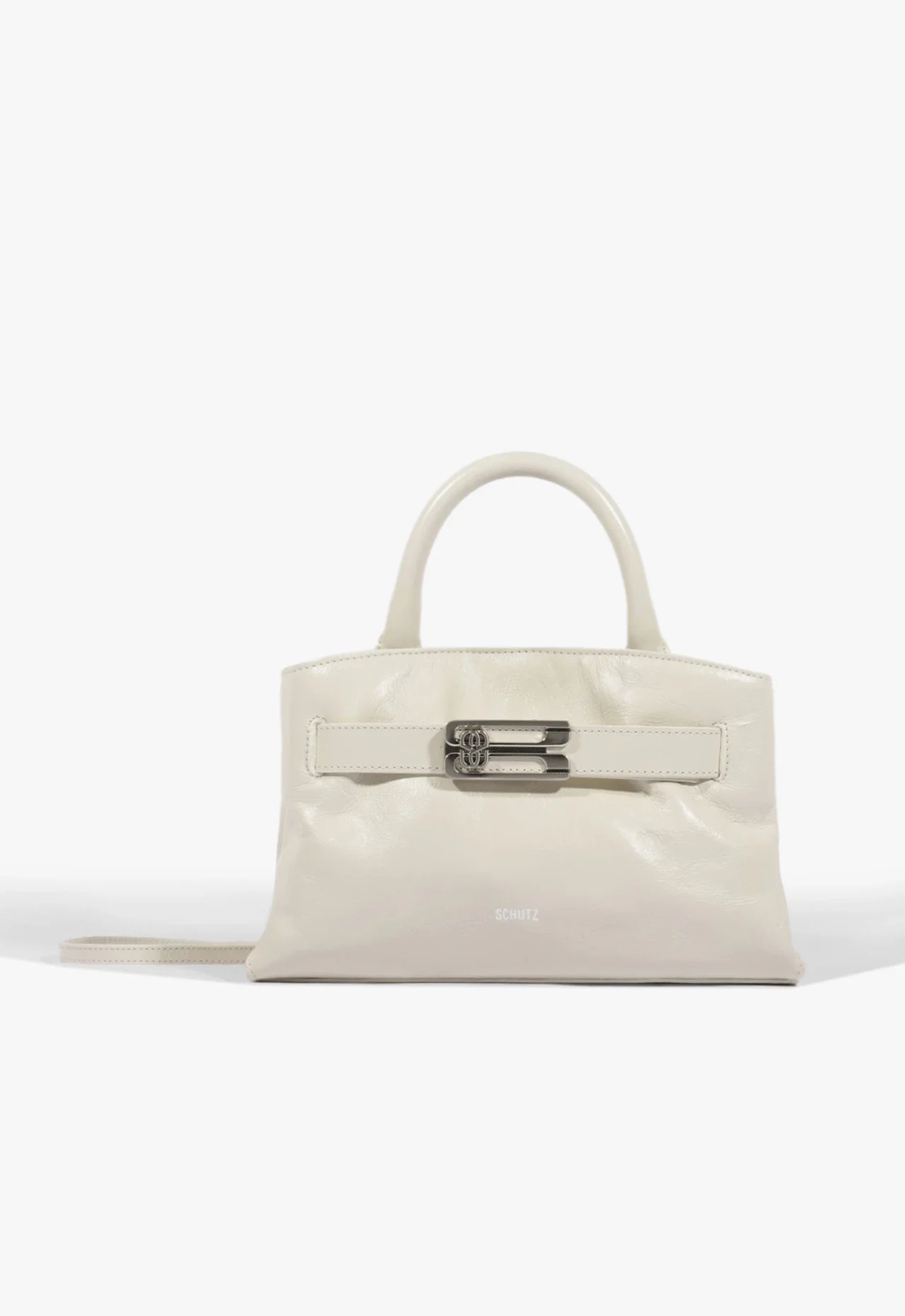 Bolsa Hobo Média Heather Couro Branca