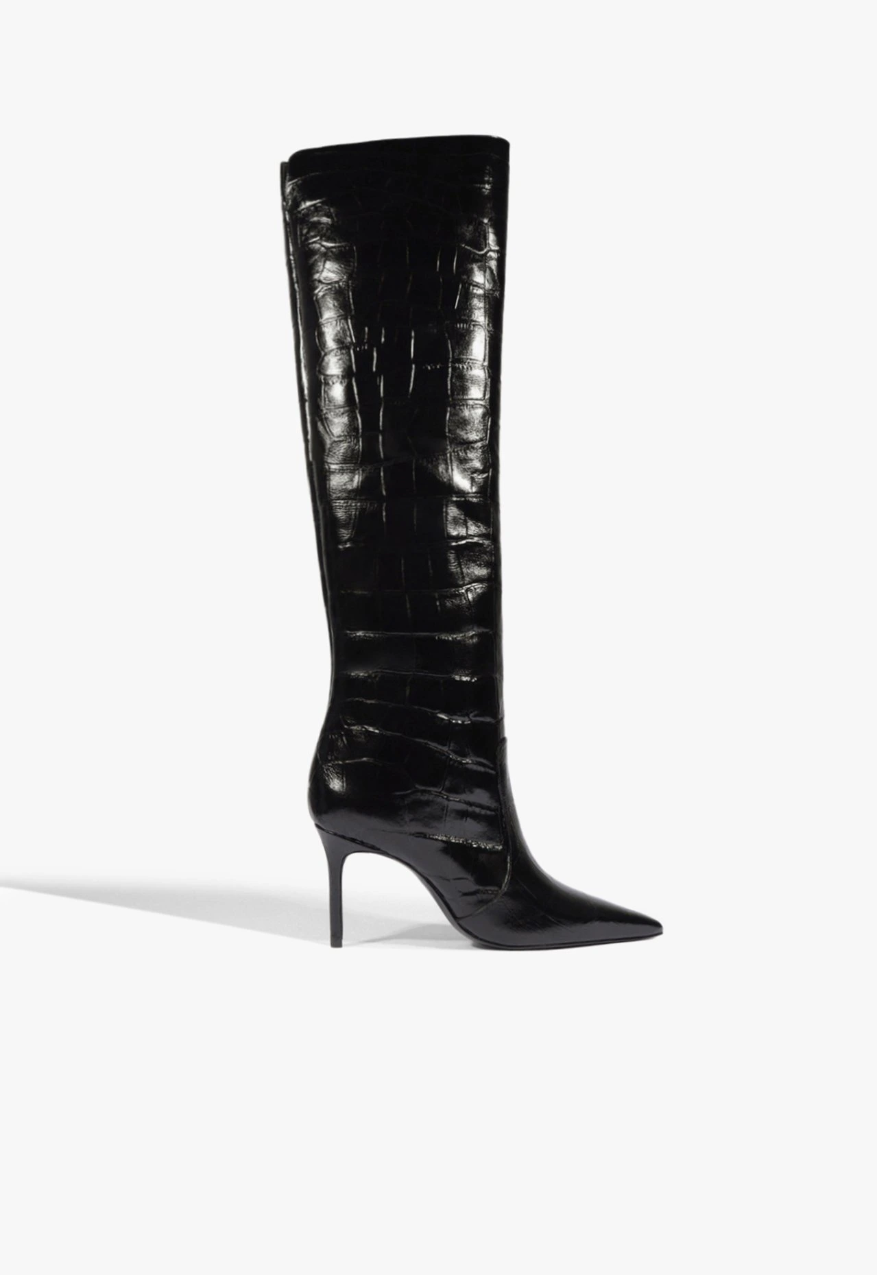 Bota Dressy Cano Longo Couro Preto