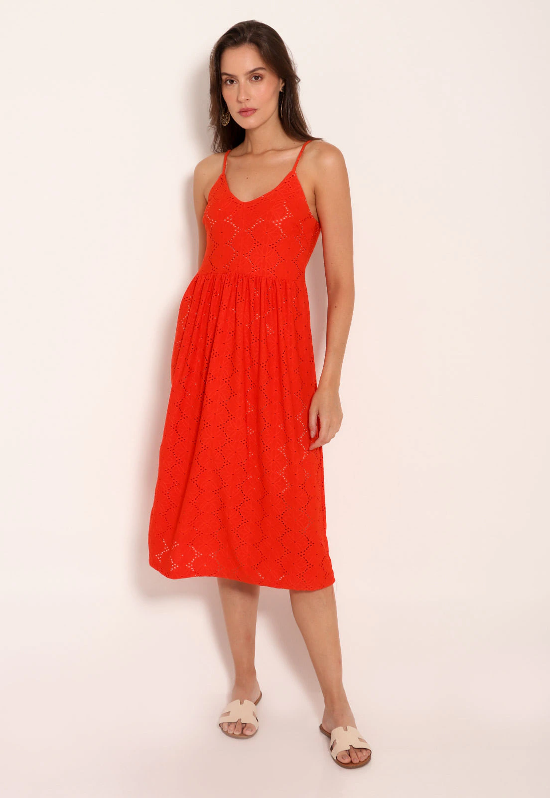 Vestido de Alça com Botões Traseiros Laise
