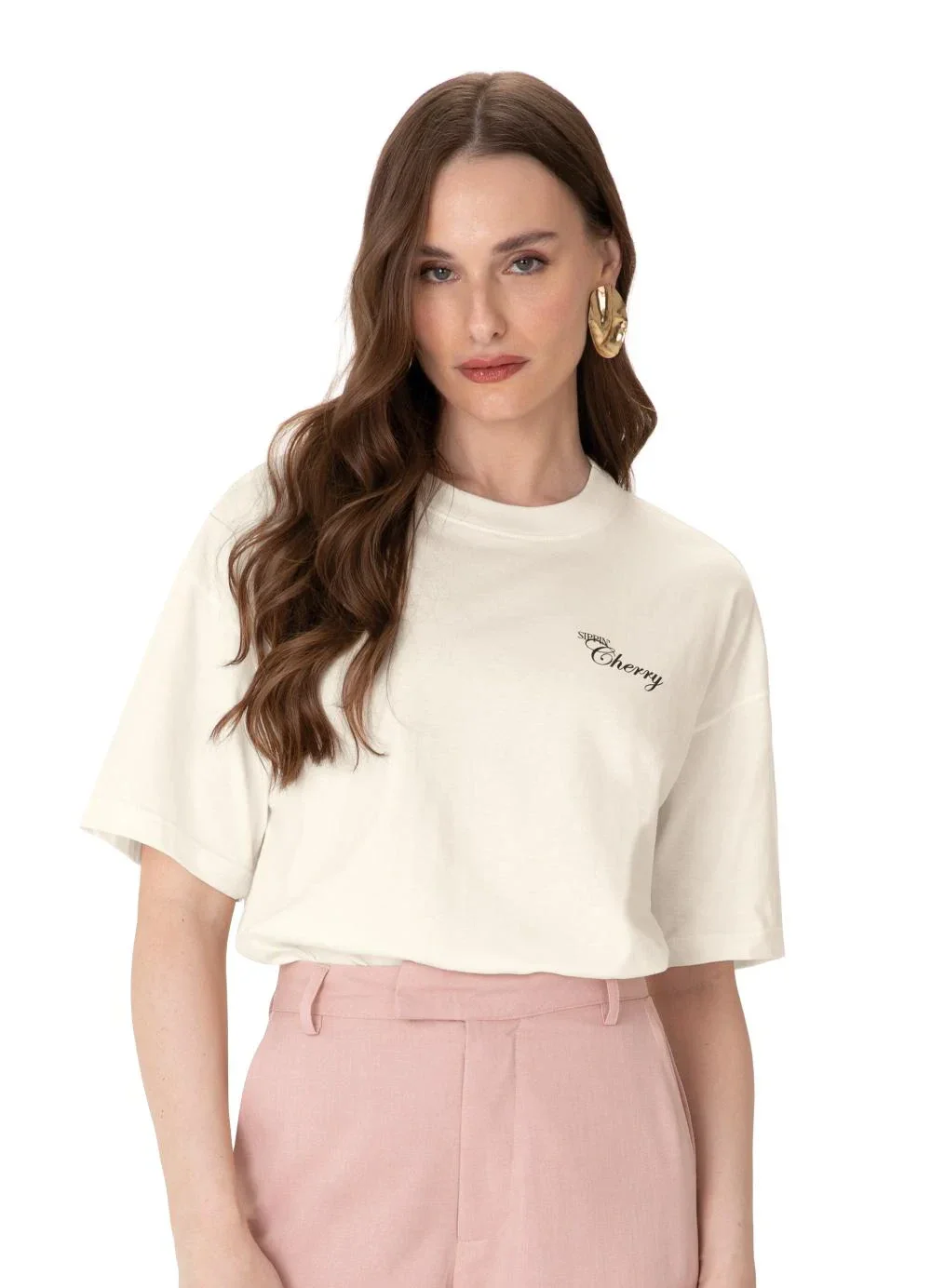 Enfim - Camiseta Sippin' Cherry Off White