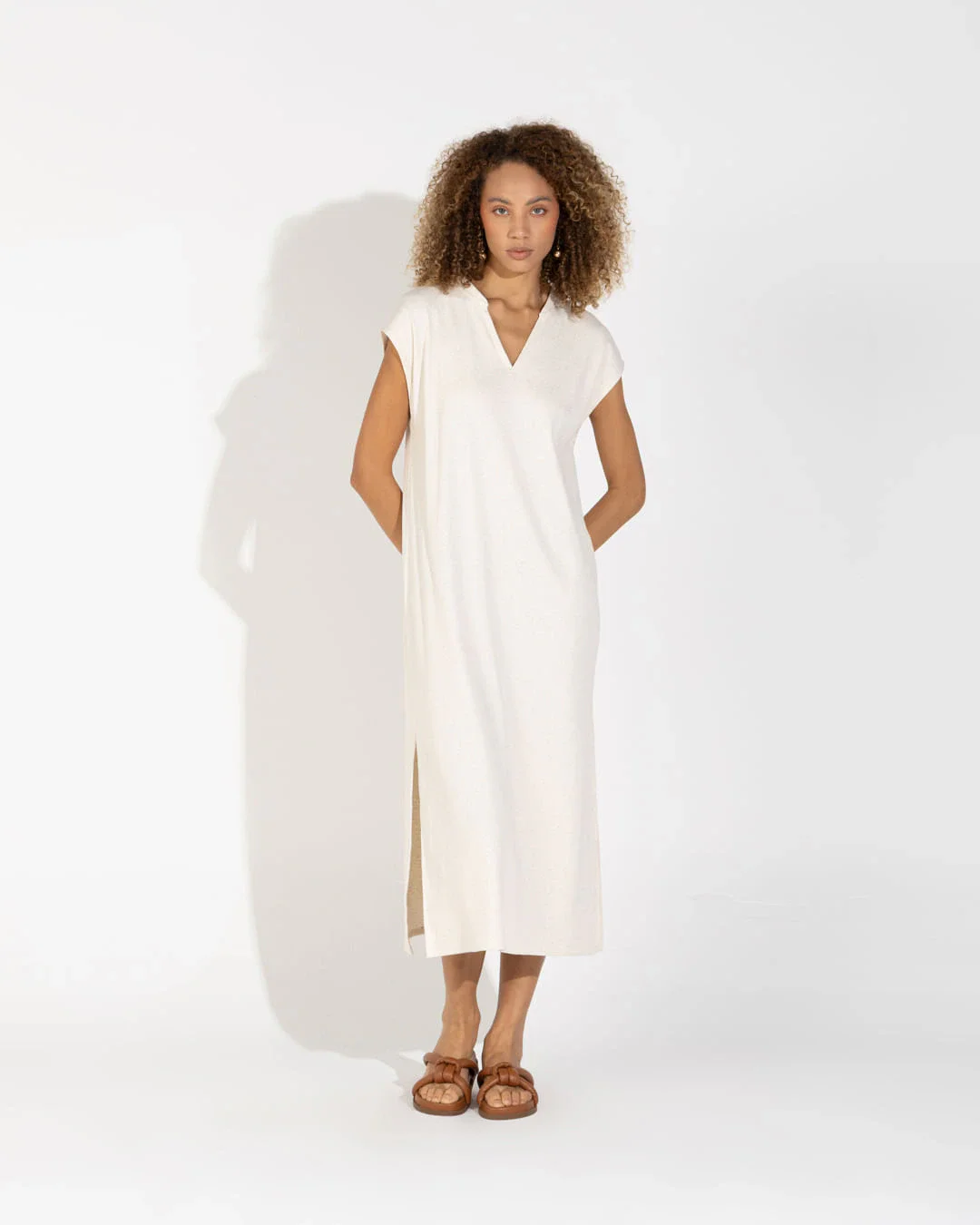 Vestido Canelado Algodão