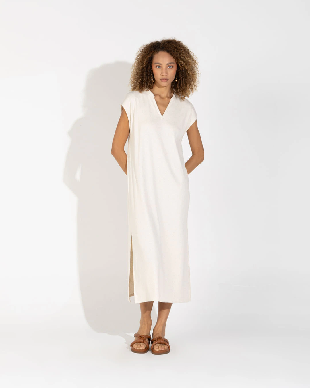 Vestido Canelado Algodão