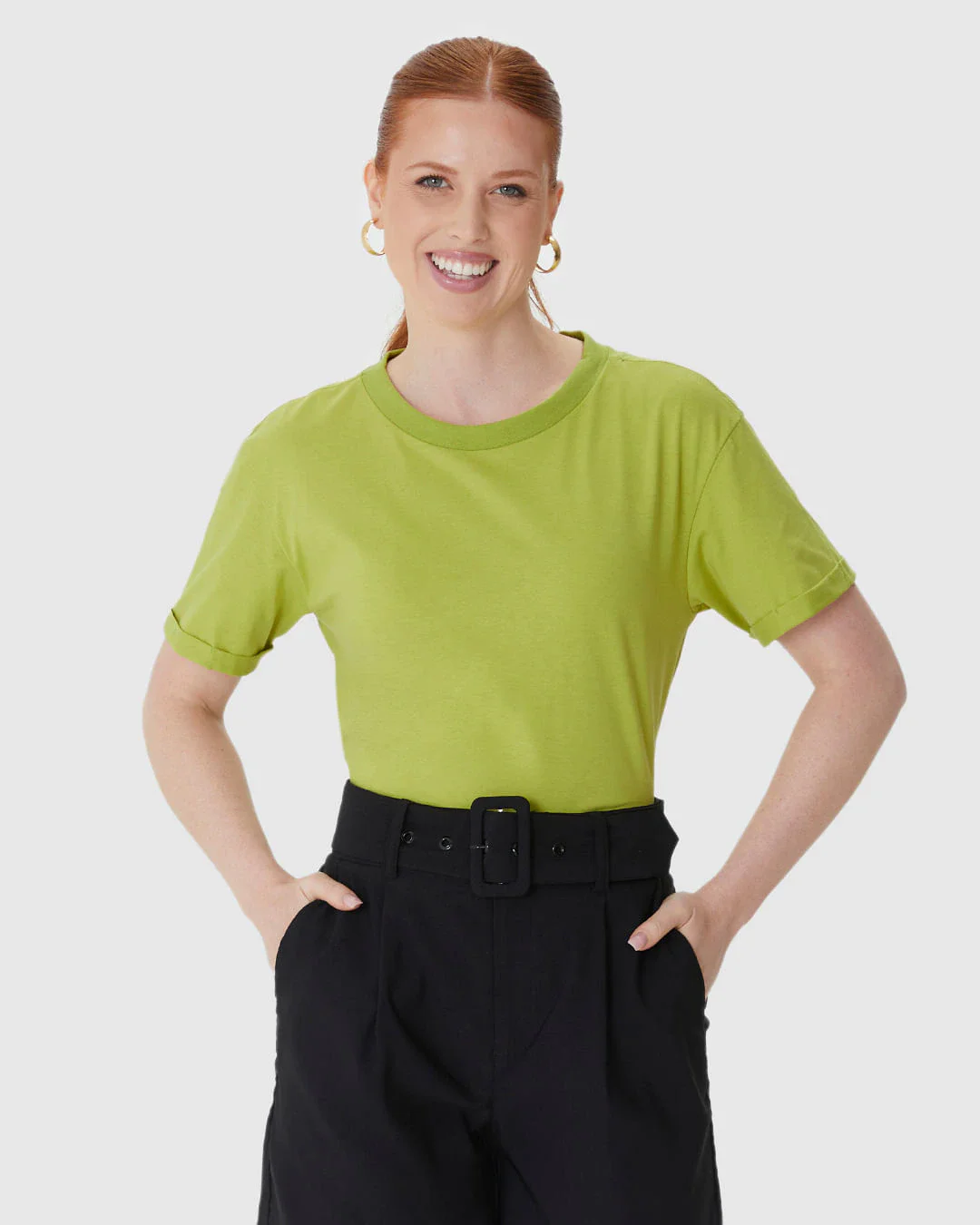 Blusa Básica Feminina Manga Curta Em Algodão