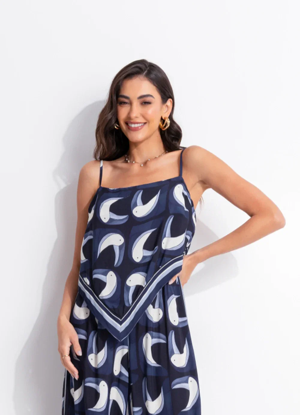 Farm - Blusa Tuca Tropical Preto