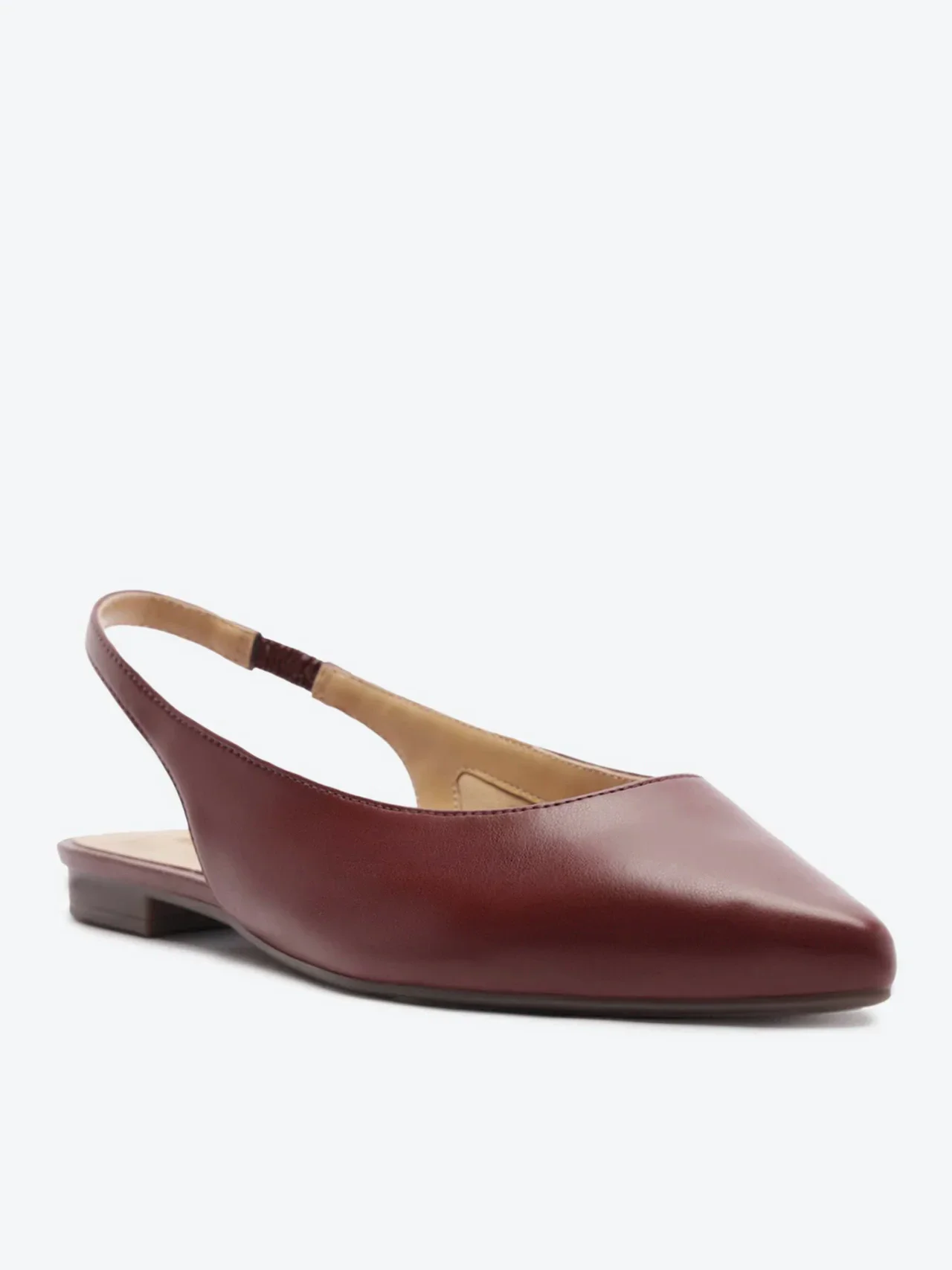 Sapatilha Slingback Bico Fino Vermelho Rubi