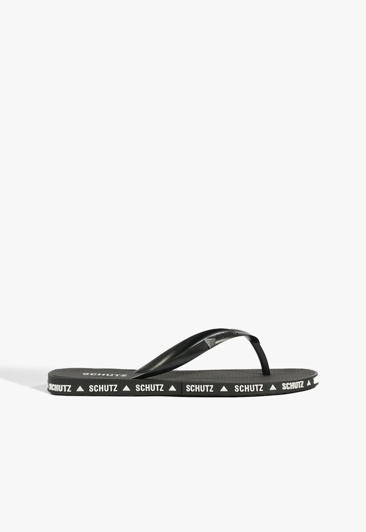 Chinelo Schutz Logo Preto E Branco