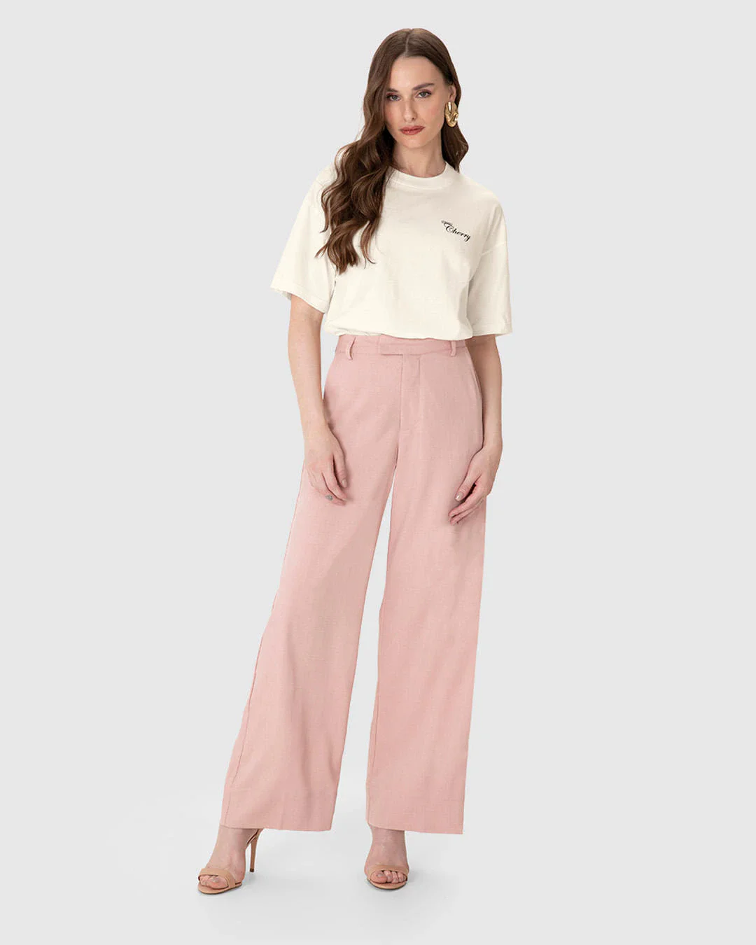 Camiseta Ampla Feminina Sppin' Cherry Estampa Frente E Costas Em Algodão - ENFIM