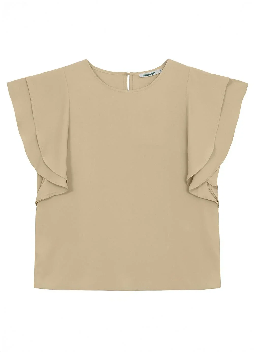 Malwee - Blusa Babados Areia