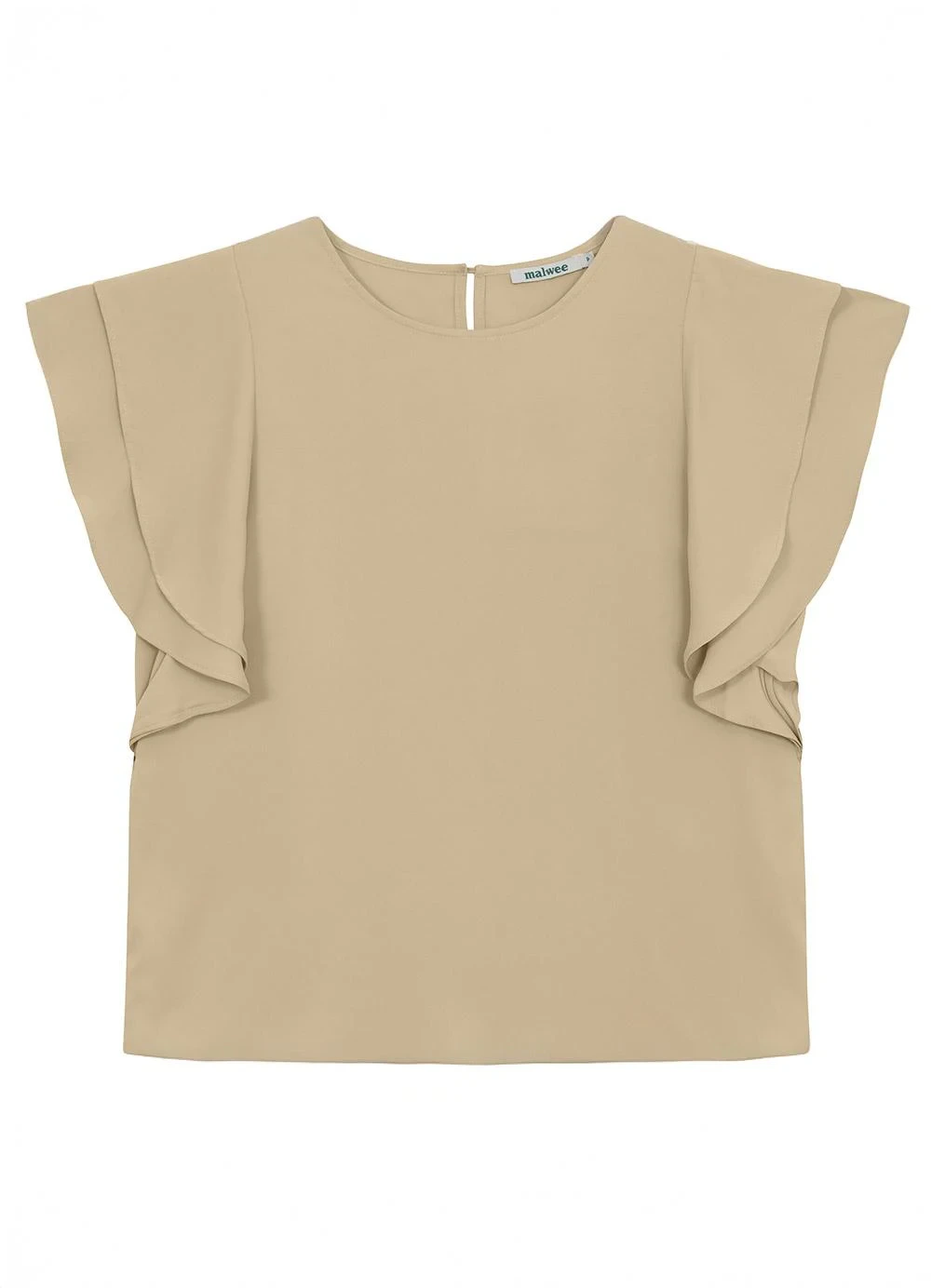 Malwee - Blusa Babados Areia