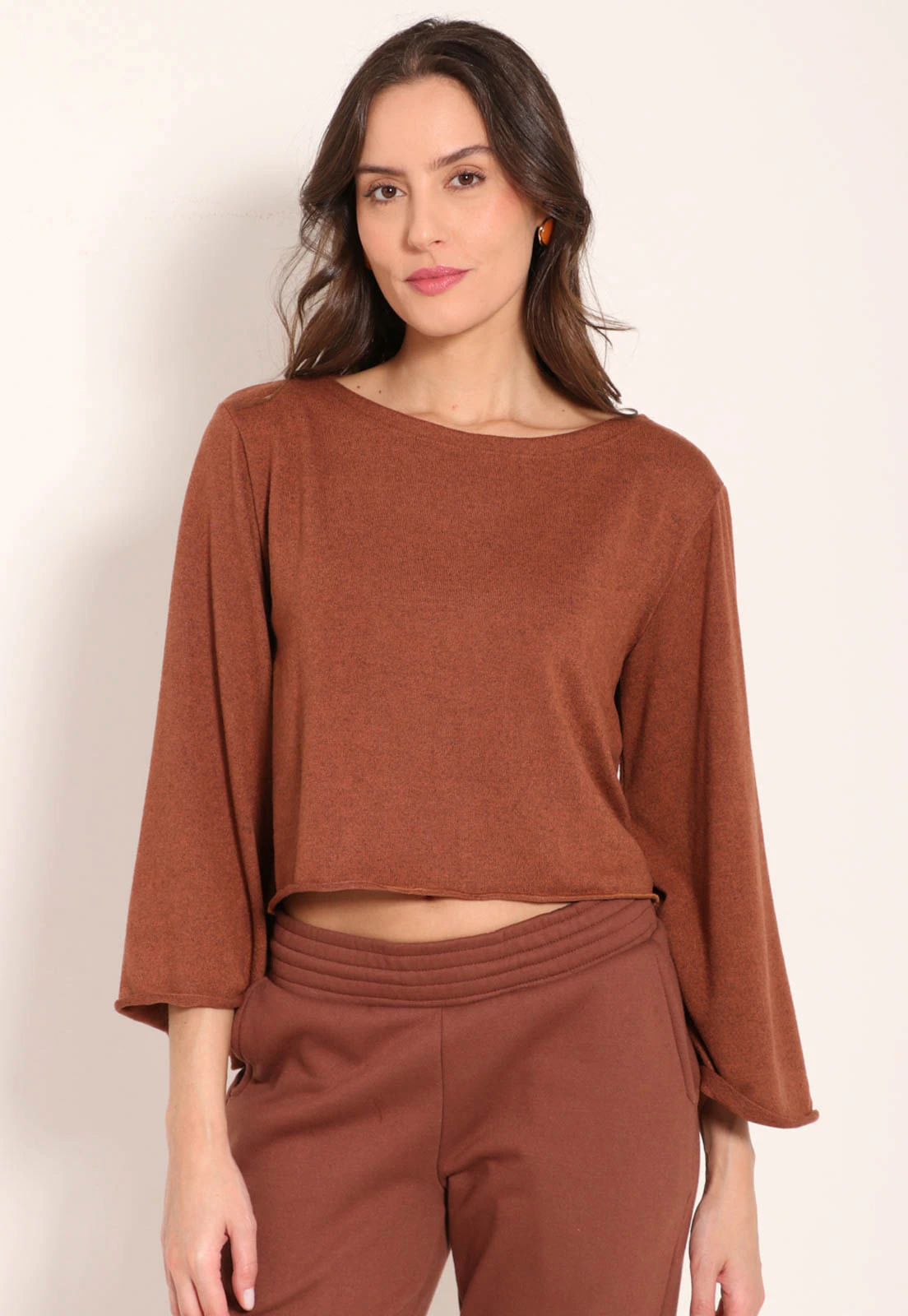 Blusa Feminina Curta Manga Sino Tricot New