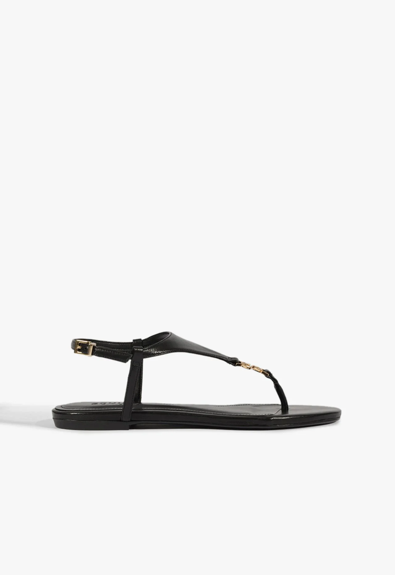 Rasteira Kate Flat Couro Preto