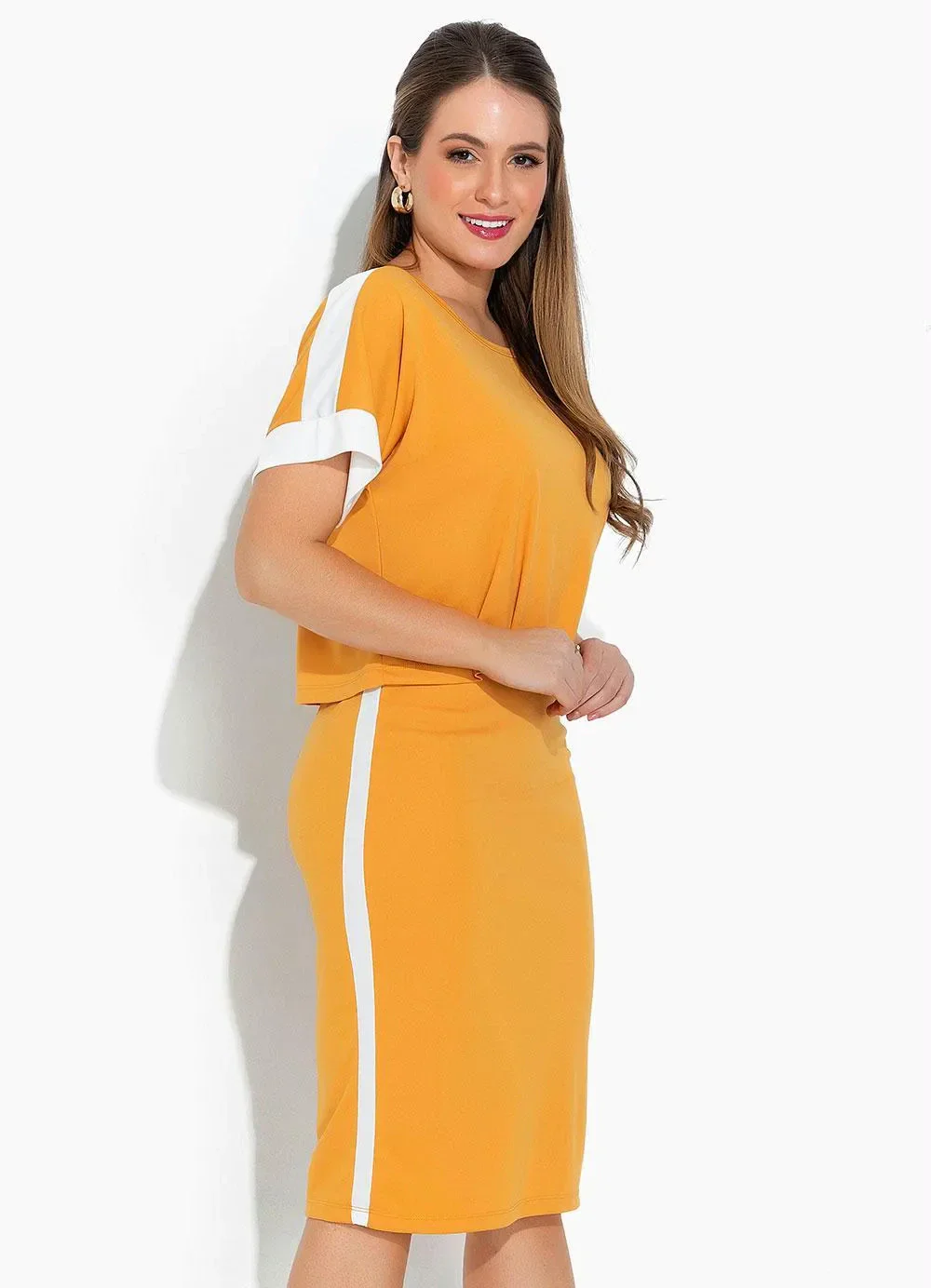 Rosalie - Conjunto Mostarda com Recortes