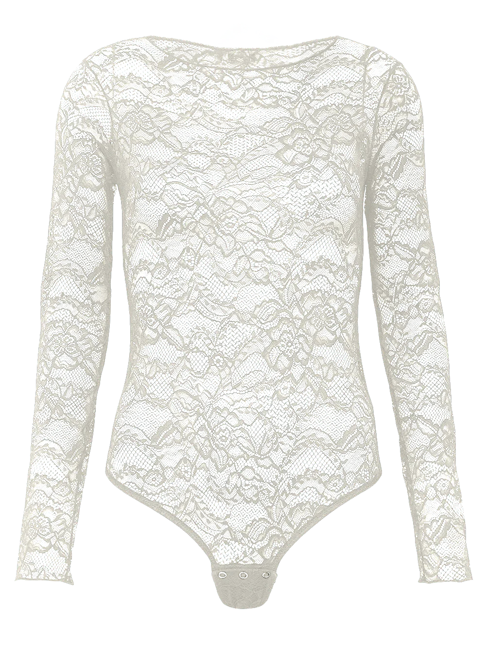 Body Manga Longa Renda Nara Off White