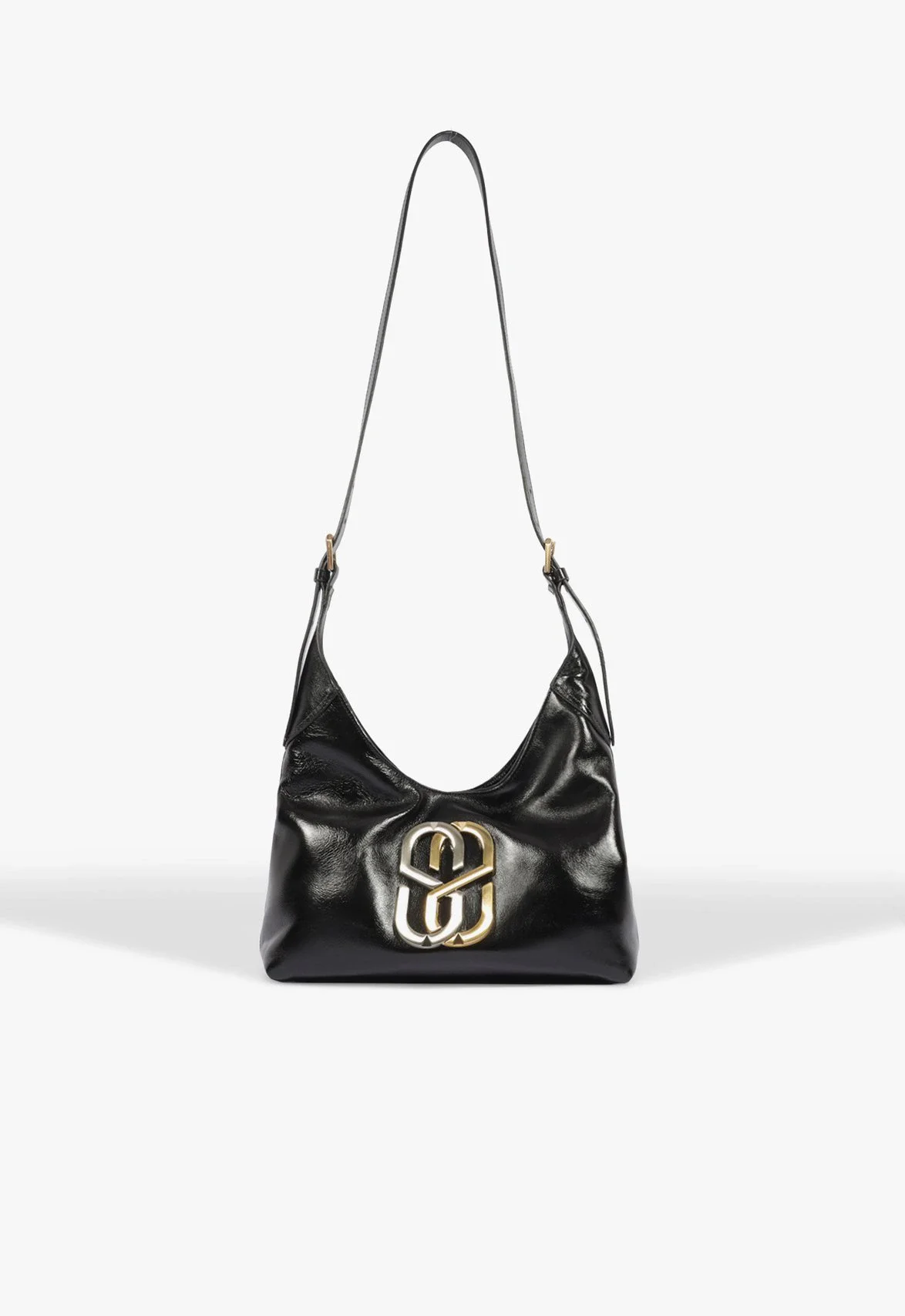 Bolsa Hobo Vegas Média Couro Preta