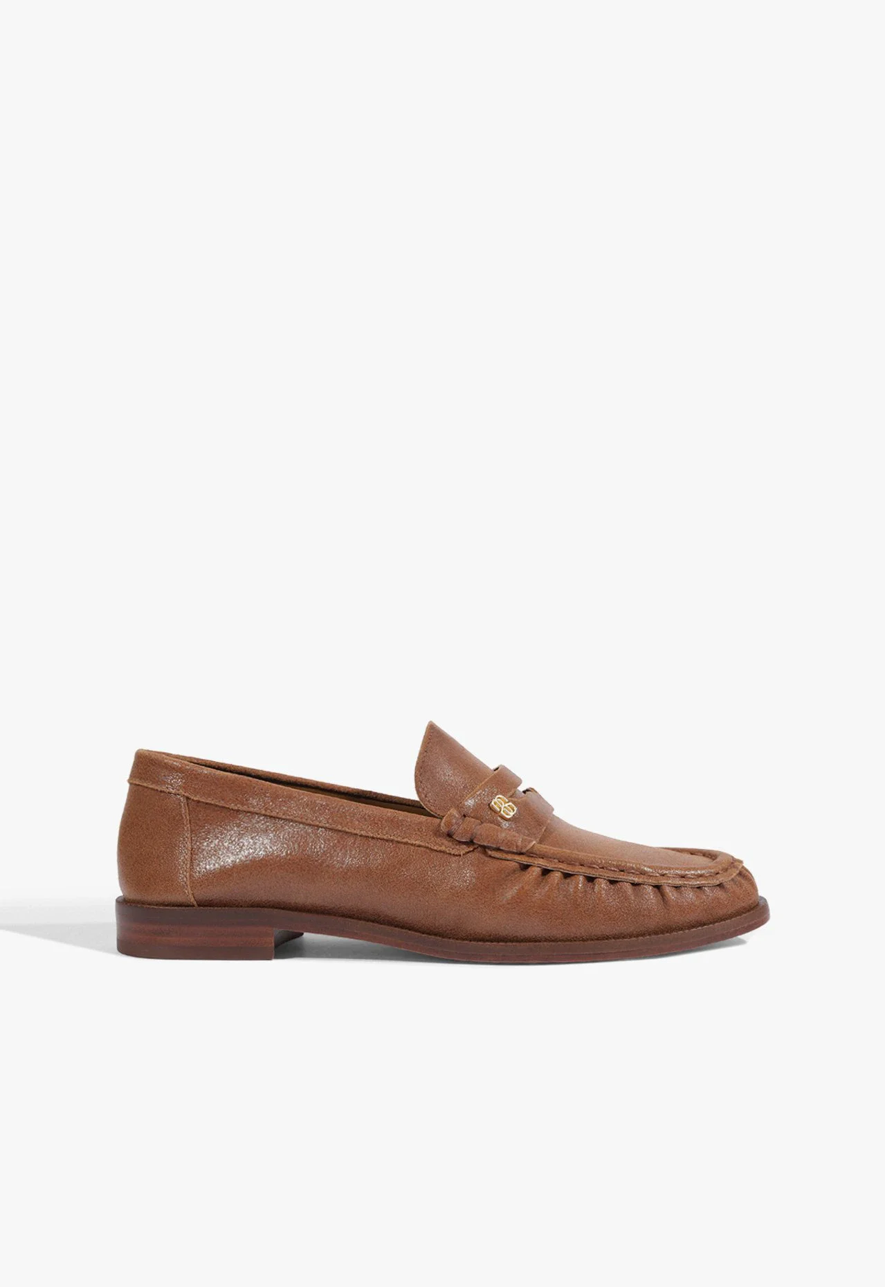 Mocassim Tyche Couro Marrom Claro