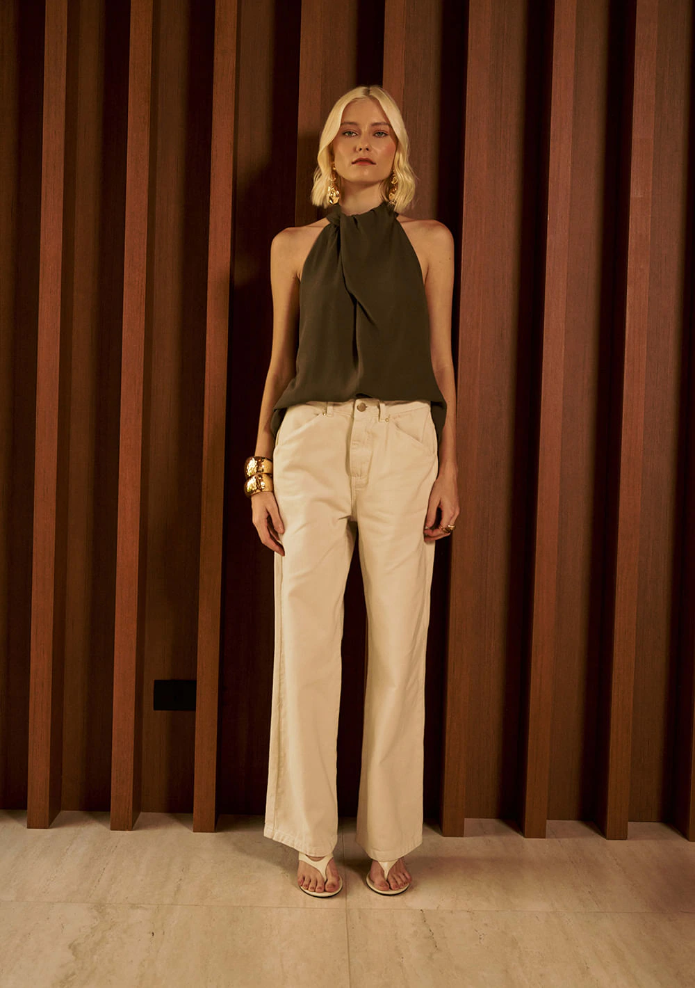 Calça Iódice Wide Alta Off White