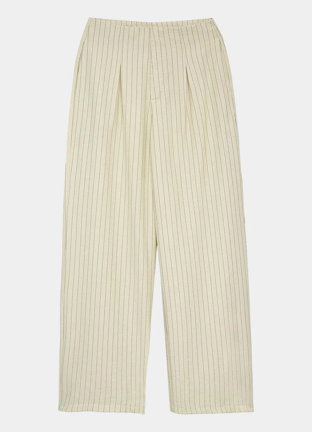 Enfim - Calça Alfaiataria Risca de Giz Off White