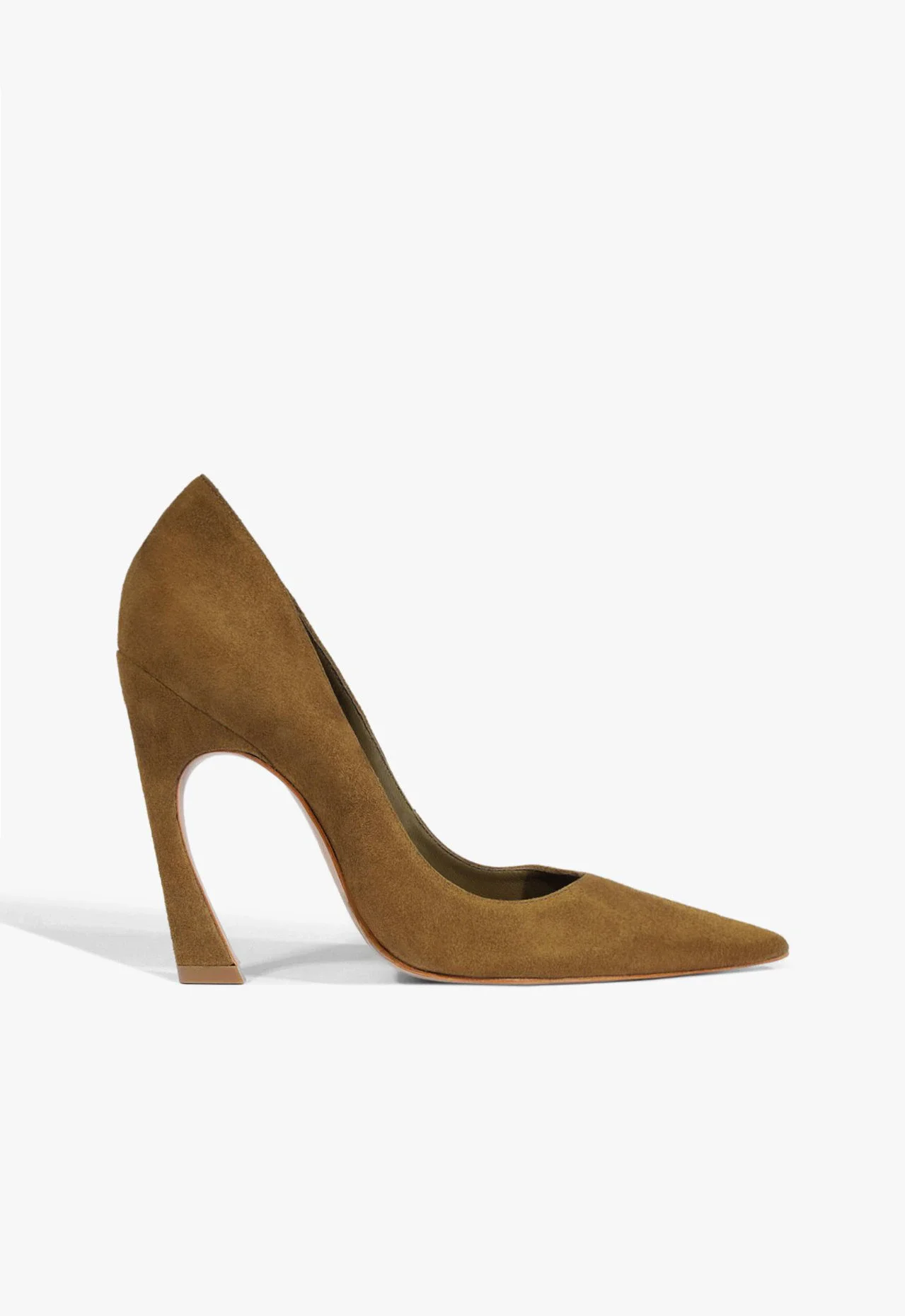 Scarpin Lexi Camurça Marrom Oliva