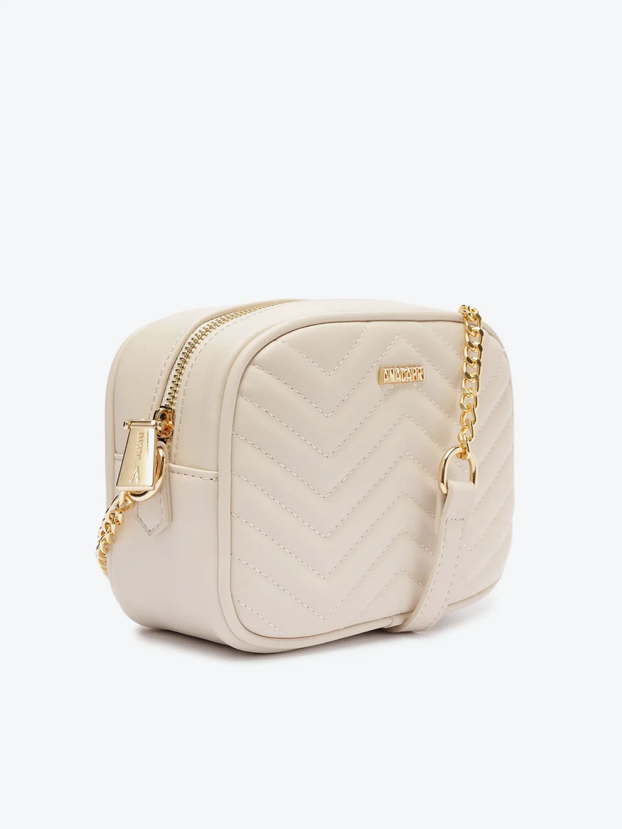 Bolsa Tiracolo Média Matelassê Zig Zag Branca