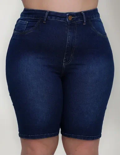 Bermuda Jeans Feminina Ciclista Plus Size