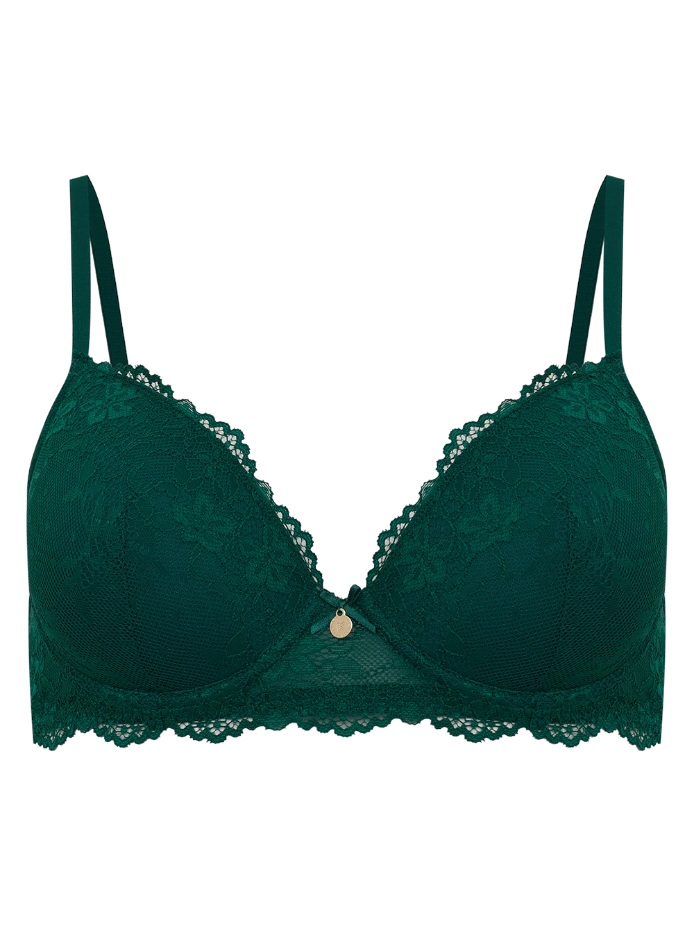 Sutiã Cobertura Total Bojo Microfibra e Renda Première Verde Evergreen