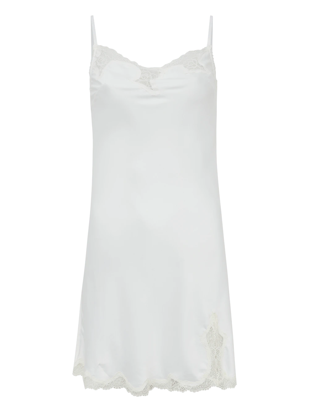 Camisola Curta Sem Manga Cetim Bella Luna Off White