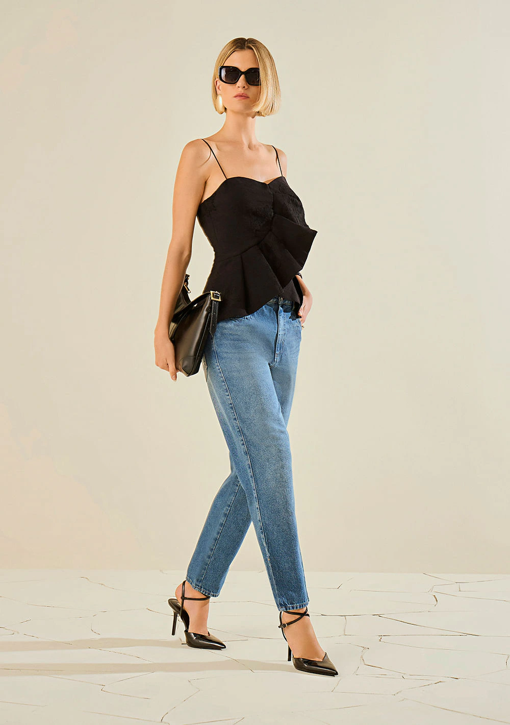 Calça Morena Rosa Mom Média Azul
