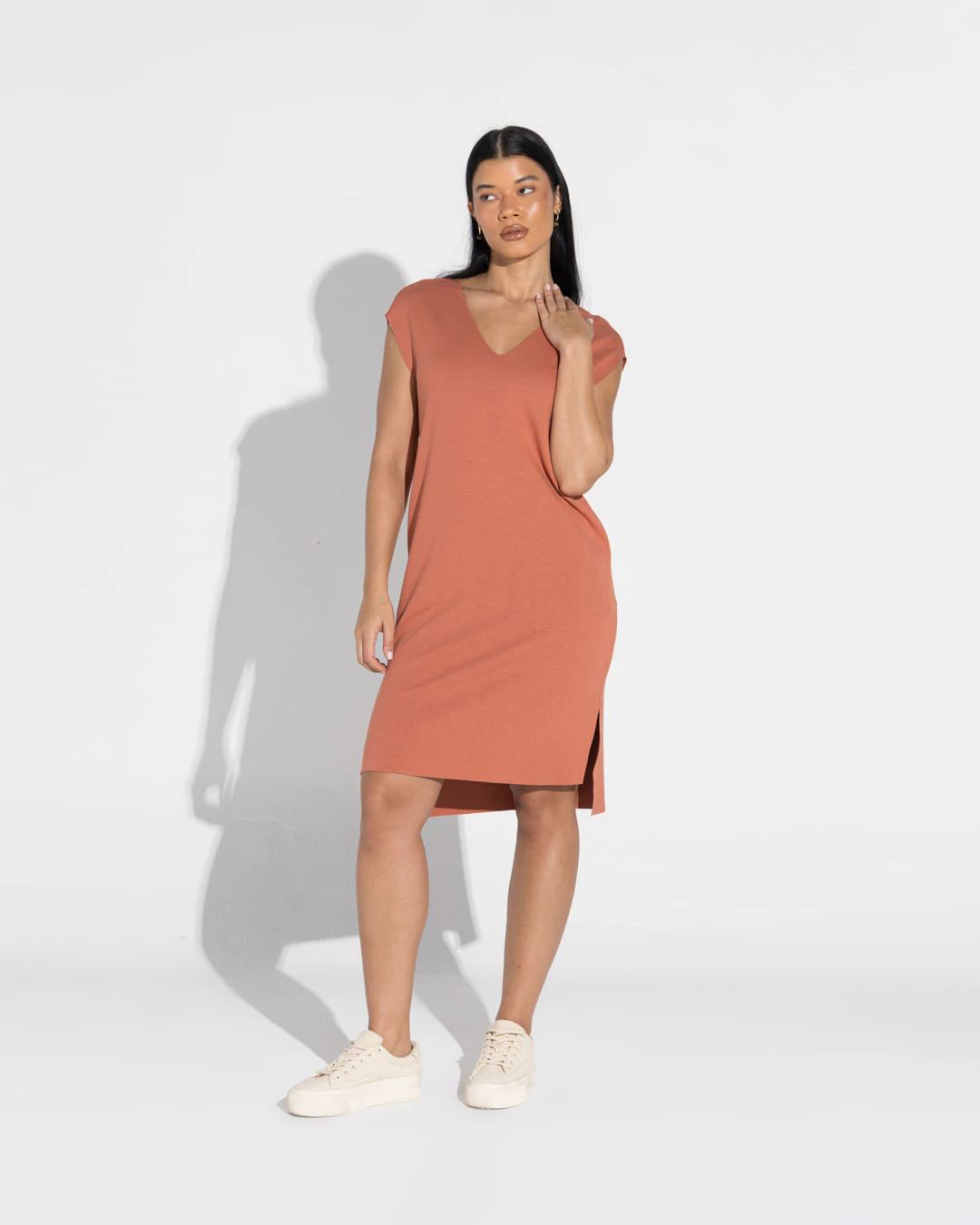 Vestido Dense Viscose Decote V