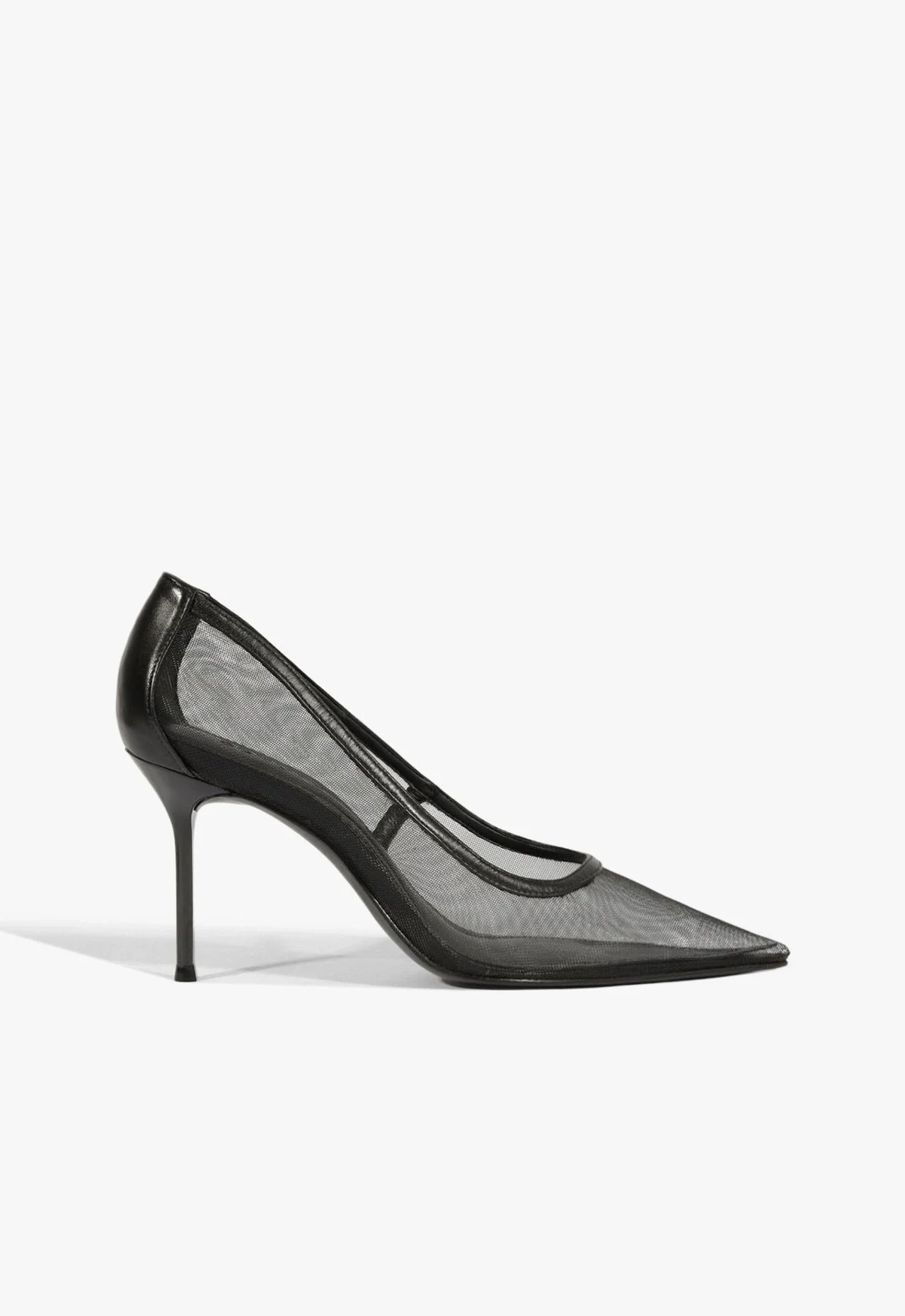 Scarpin Preto Salto Fino com Transparência