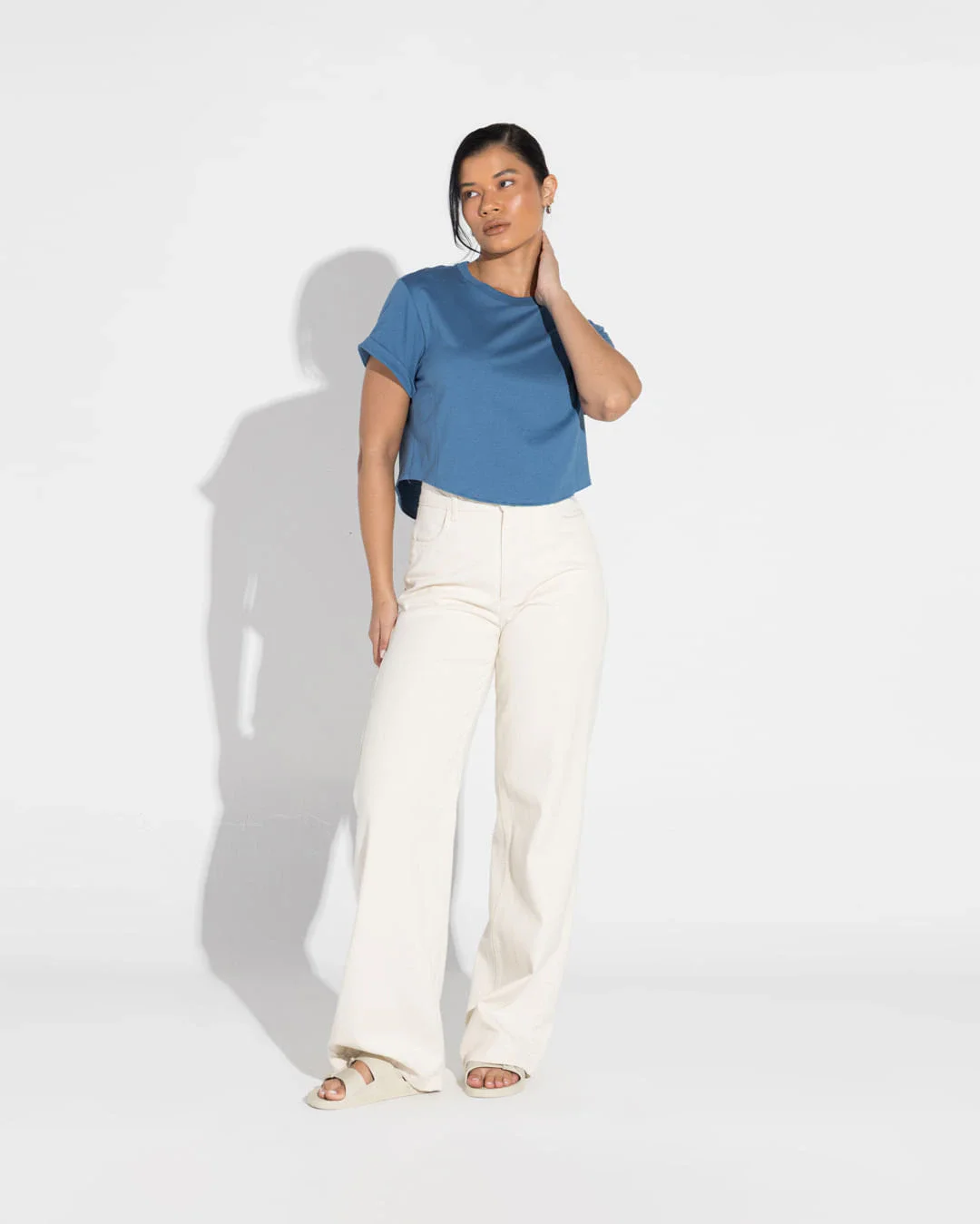 Camiseta Cropped Algodão Pima Feminina
