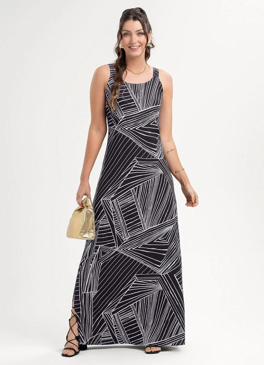 Habana - Vestido Longo em Viscose Preto