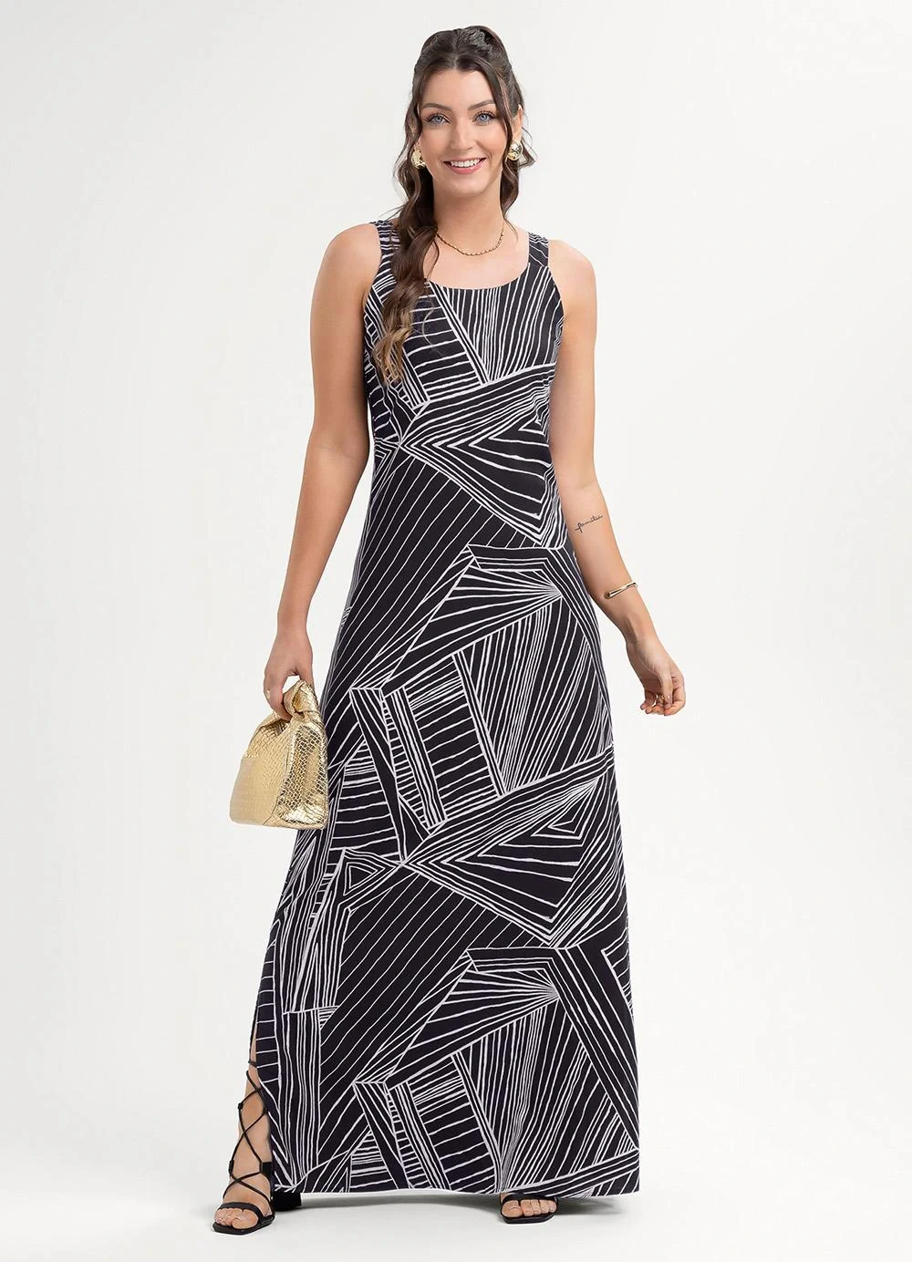 Habana - Vestido Longo em Viscose Preto