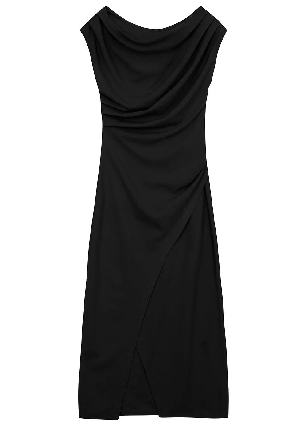 Enfim - Vestido Midi Transpassado Preto