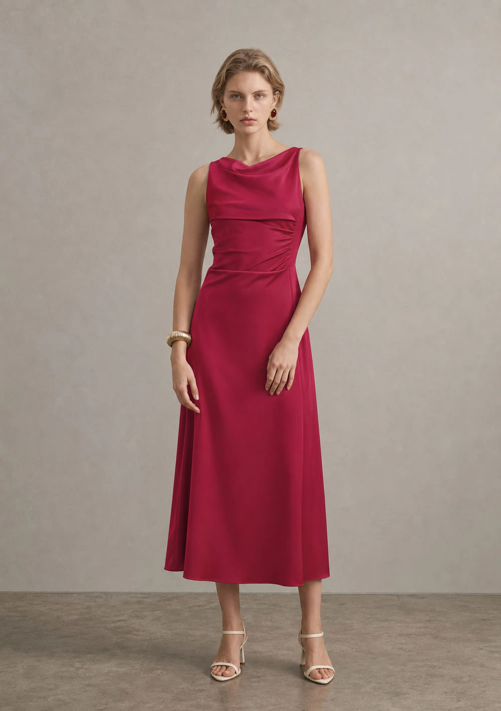 Vestido Midi Istinto Rosa