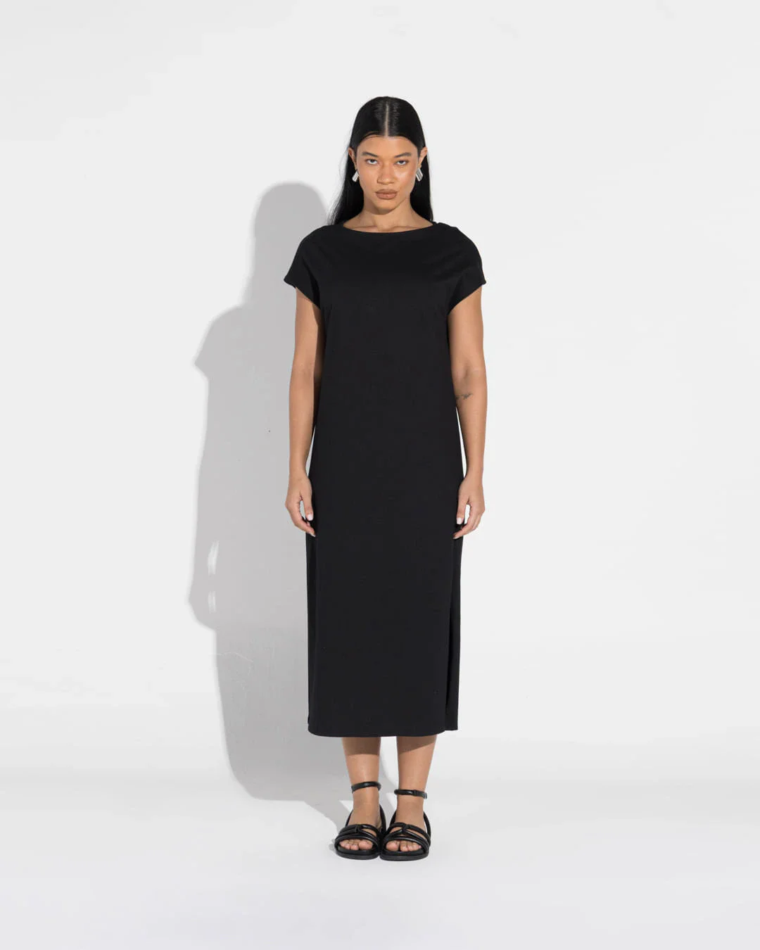 Vestido Midi Malha Striped