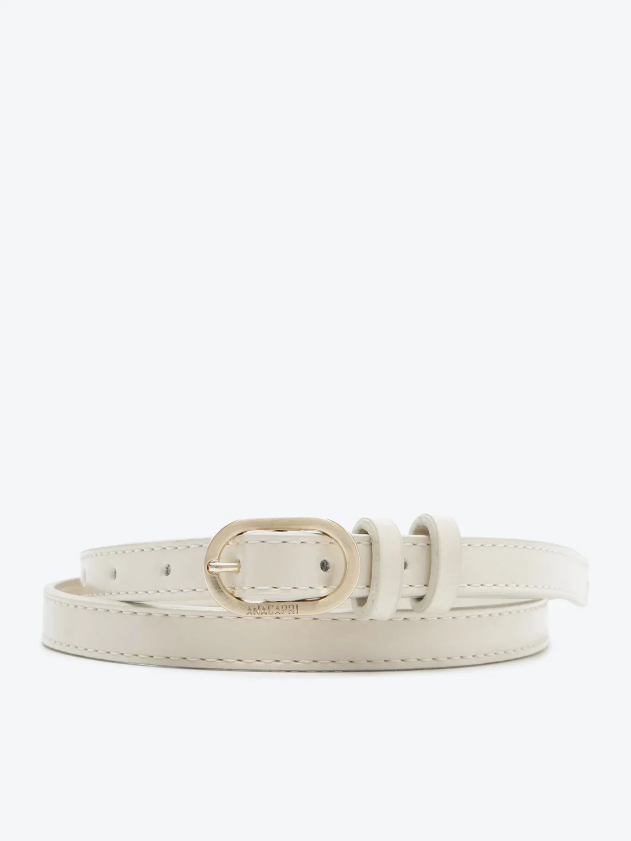 Cinto Fino Fivela Metálica Casual Branco