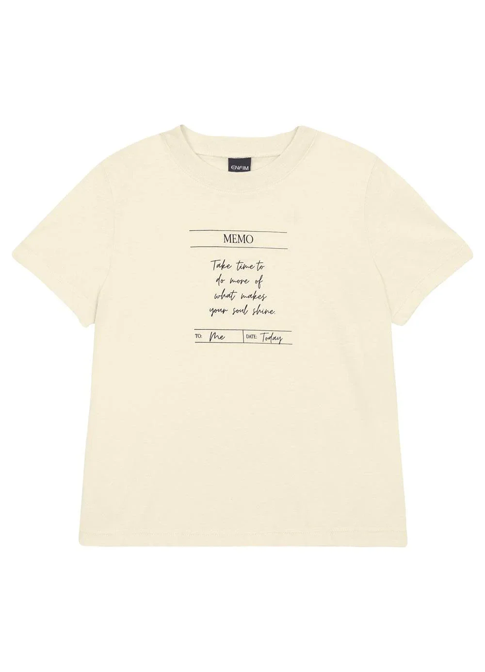 Enfim - Camiseta Slim Memo To Me Off White