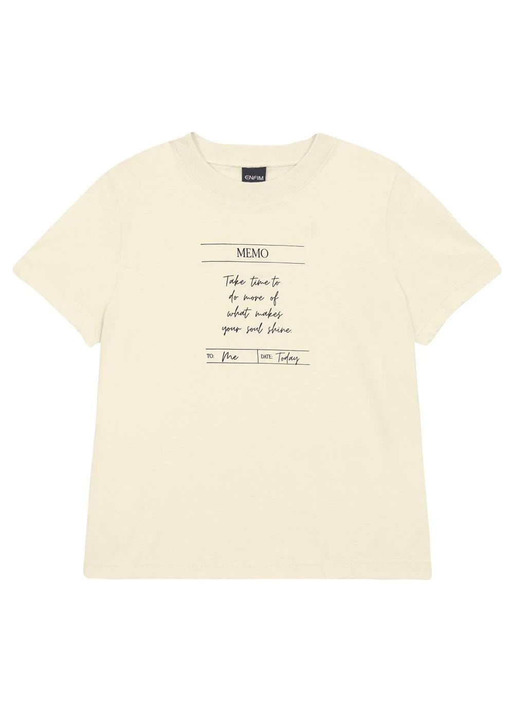 Enfim - Camiseta Slim Memo To Me Off White