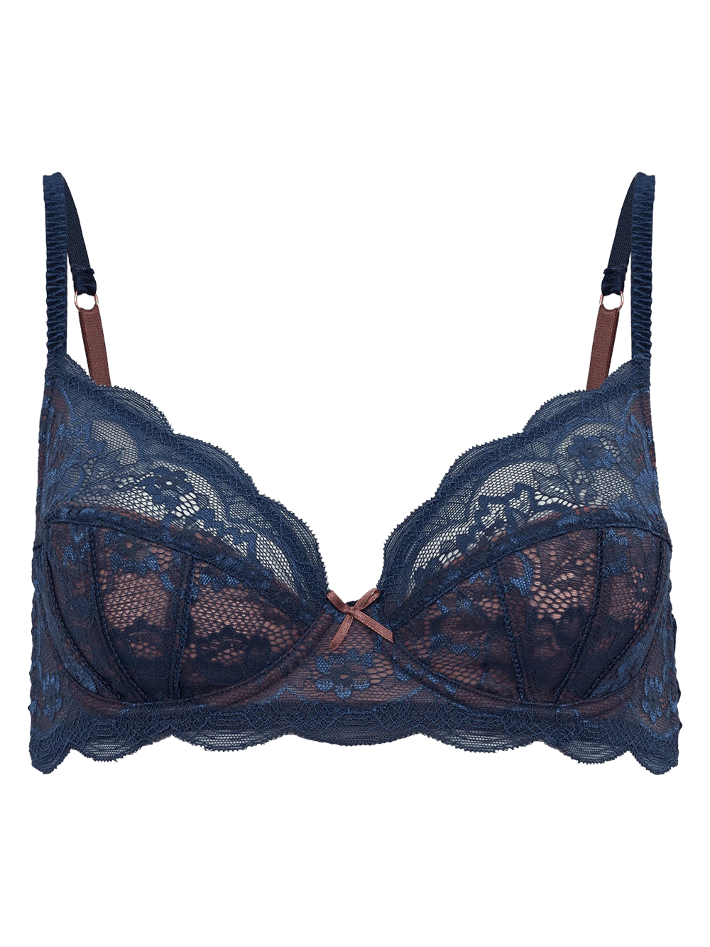 Sutiã Cobertura Total Underwire Renda Celine Azul Blue Wing Teal