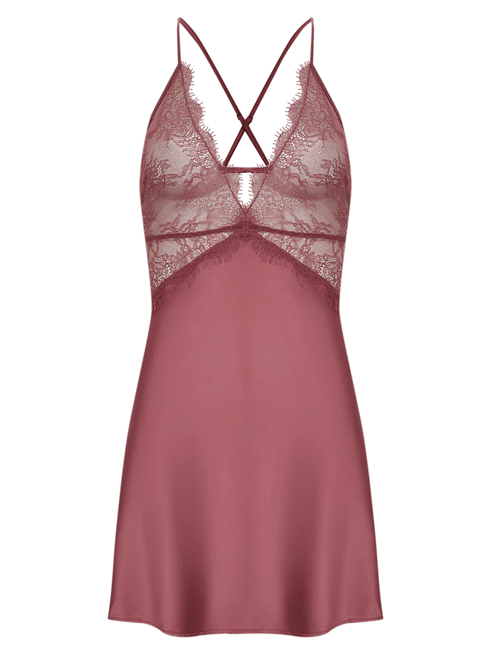 Camisola Curta Sem Manga Renda Cetim Martina Rosa Make