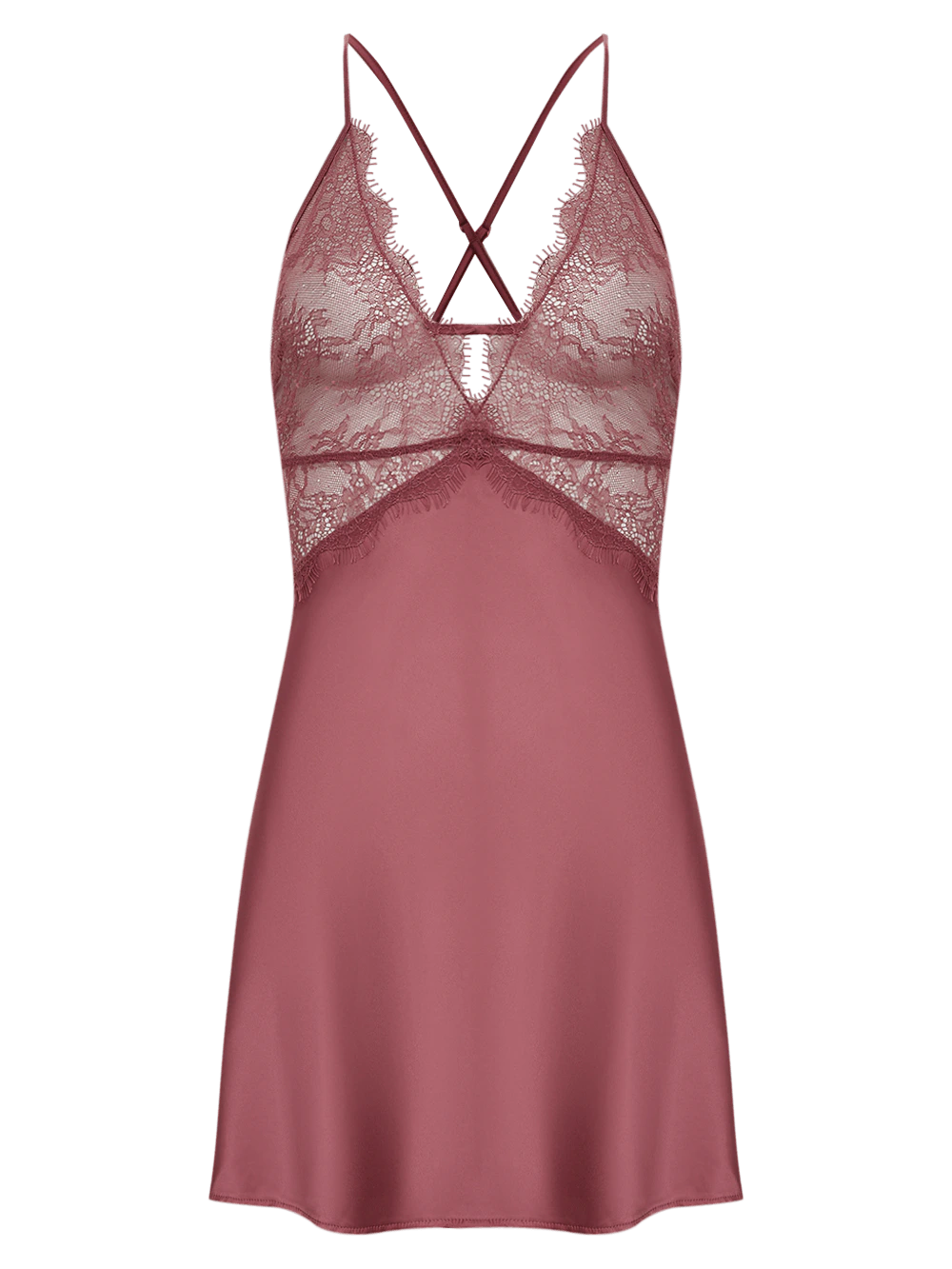Camisola Curta Sem Manga Renda Cetim Martina Rosa Make