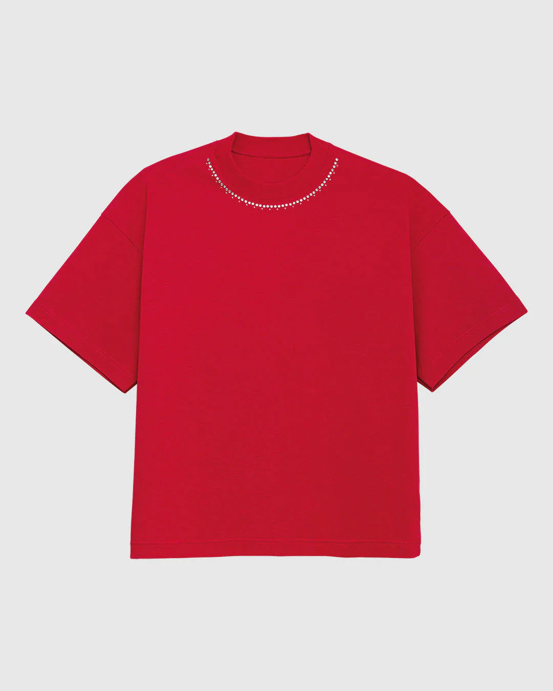 Camiseta Ampla Feminina Aplique Termocolante Strass Em Algodão - ENFIM