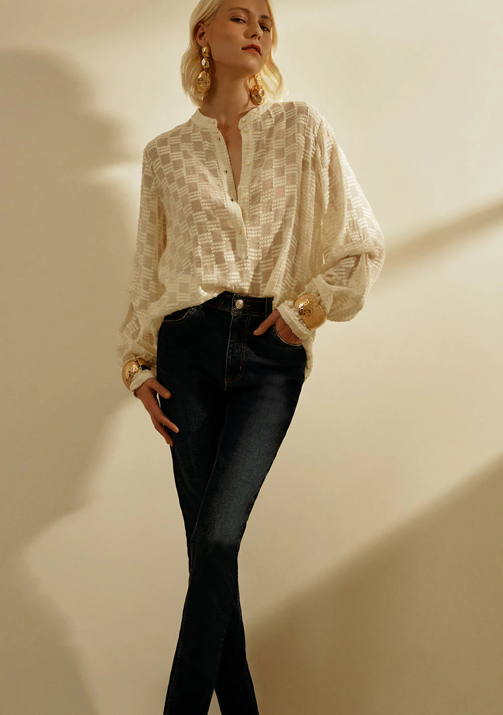 Calça Iódice Skinny Alta Azul