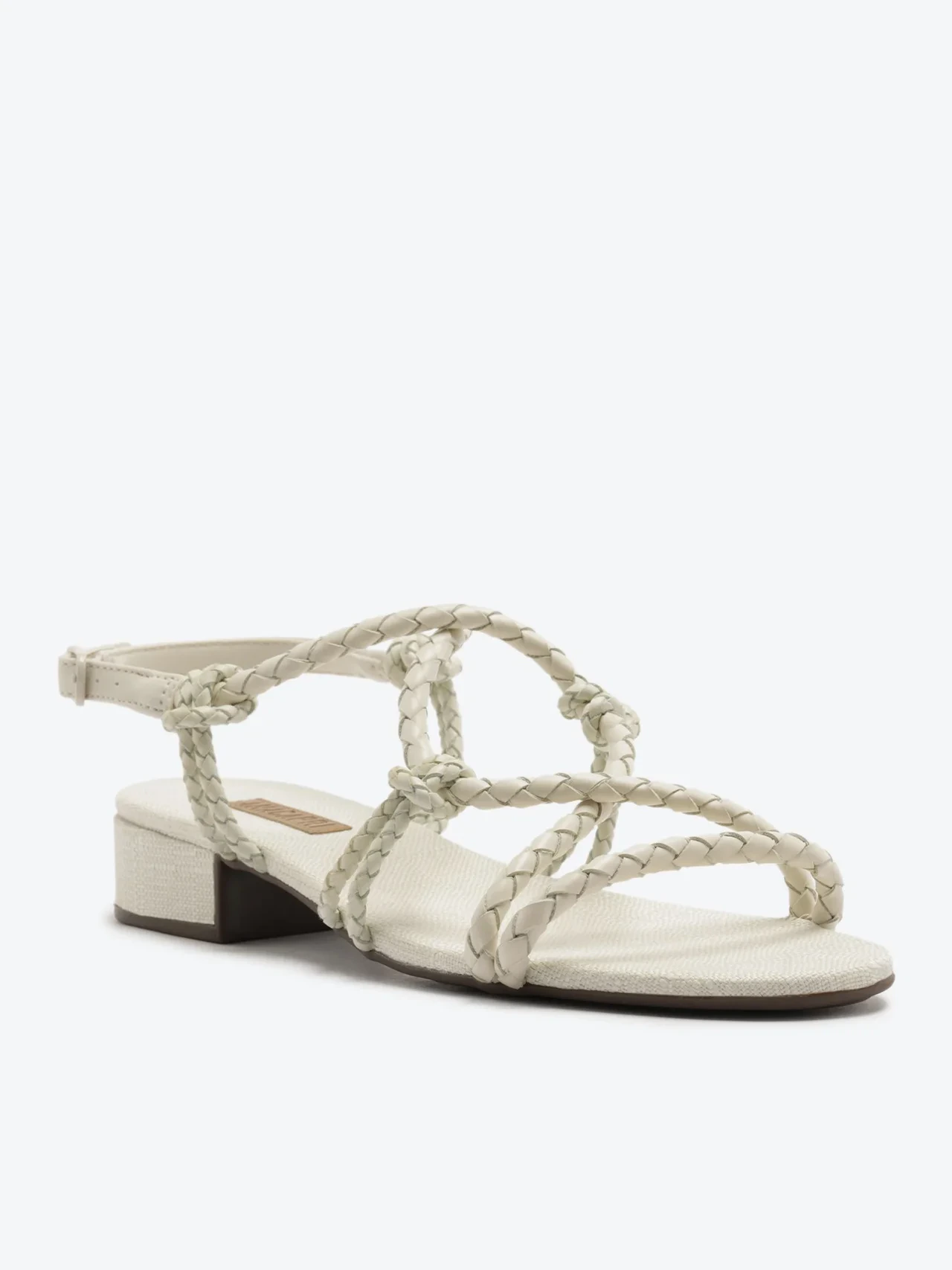 Sandália Salto Bloco Boho Branca