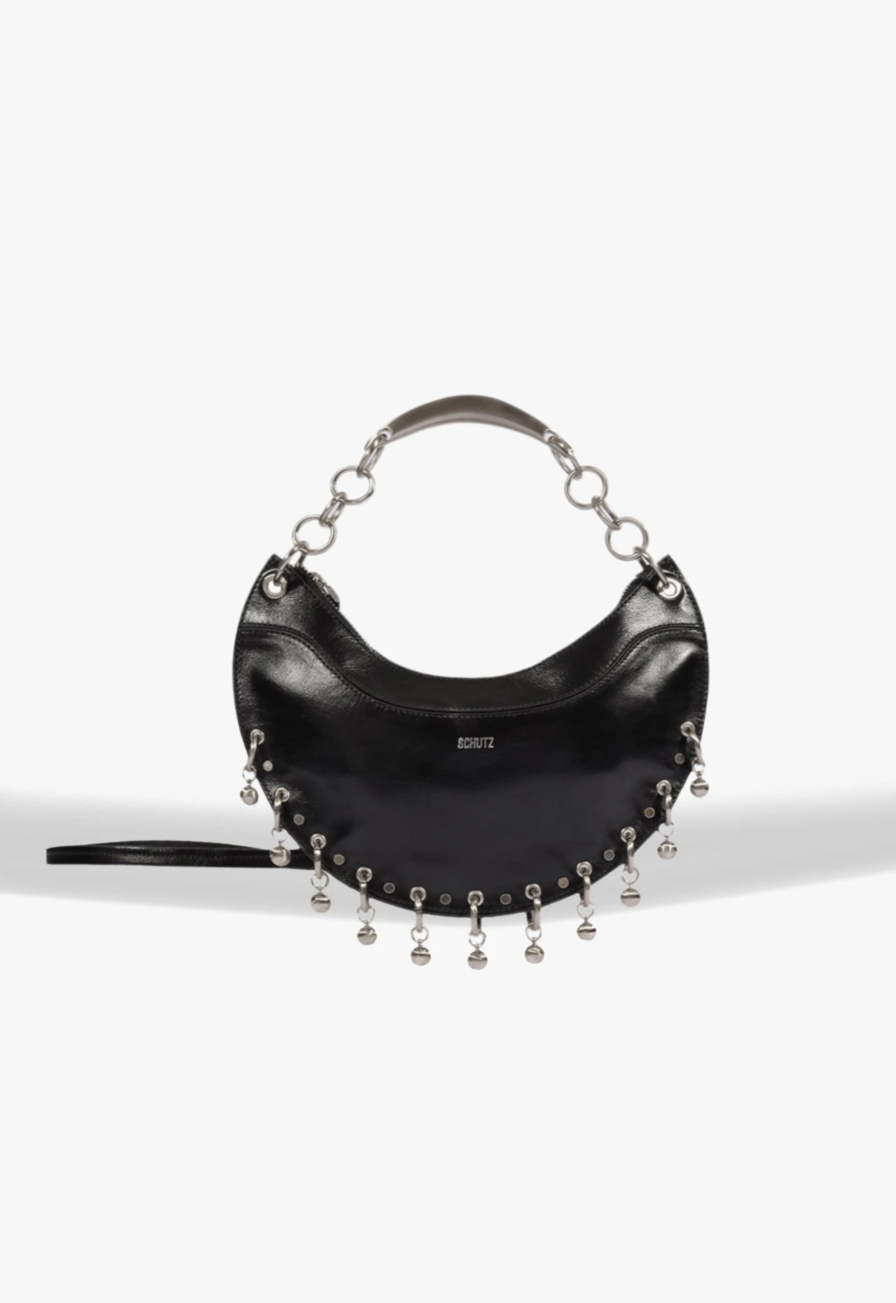 Bolsa Hobo Média Devina Couro Preta