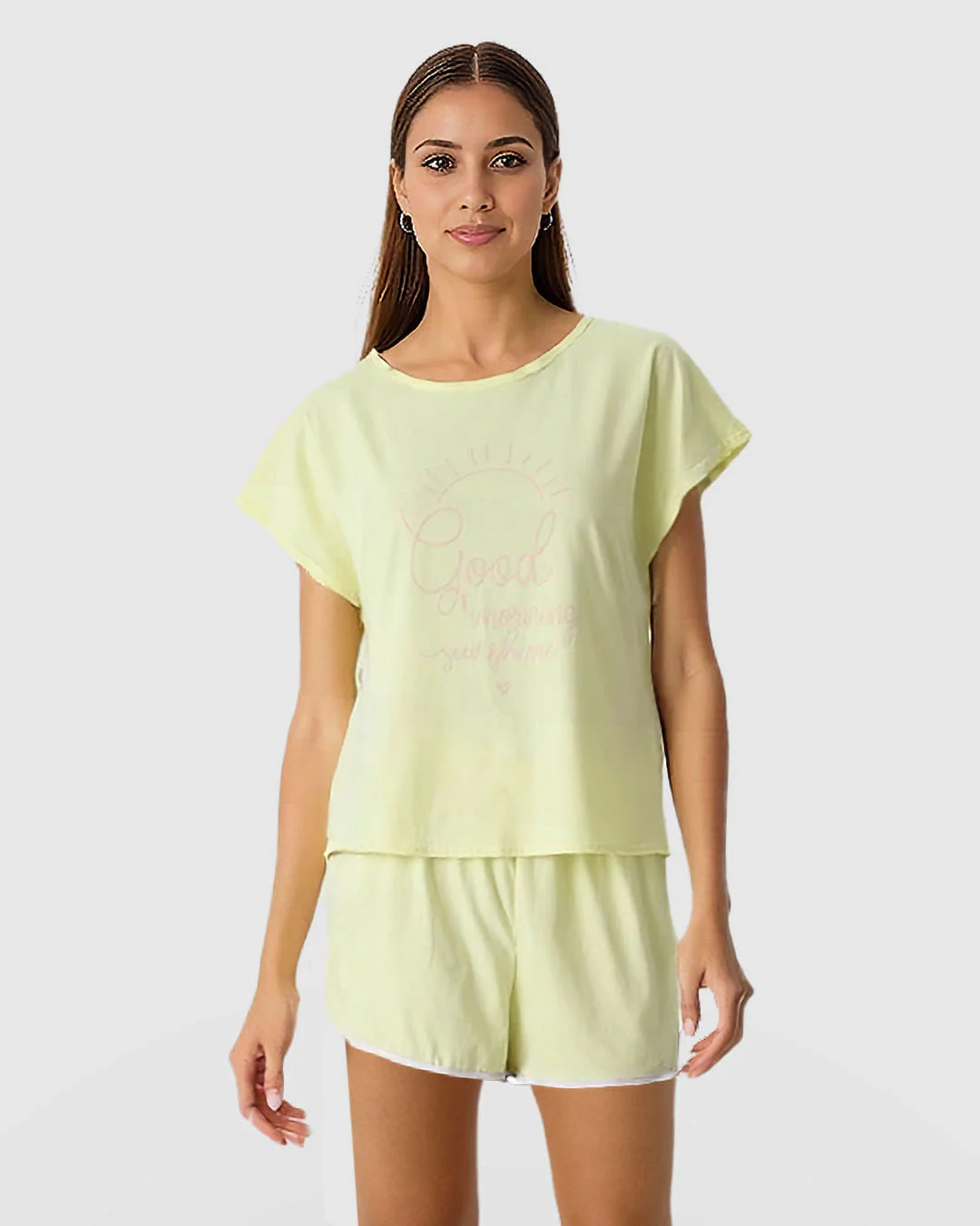 Pijama Curto Feminino Good Morning Sunshine Em Algodão