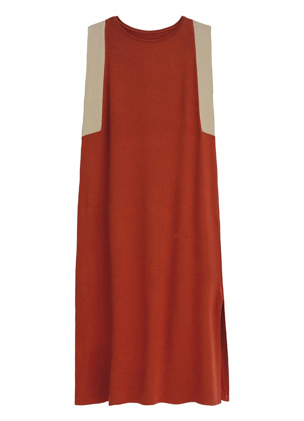 Malwee - Vestido Mídi Reto em Moletinho Terracota