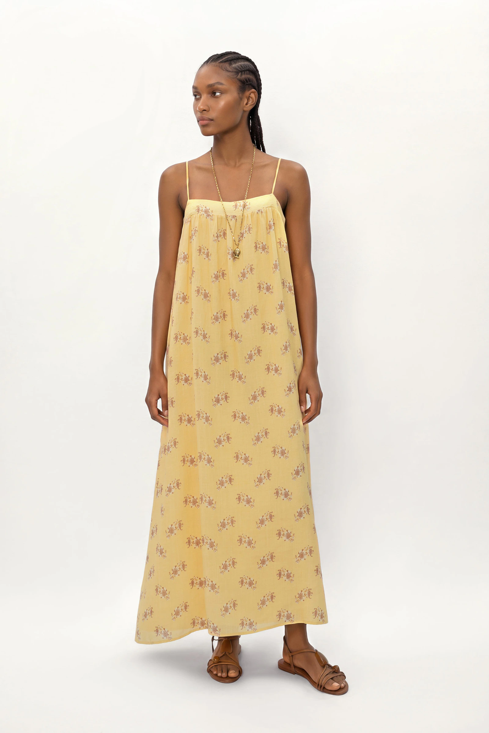 Vestido Pesponto Estampa Mini Fleur