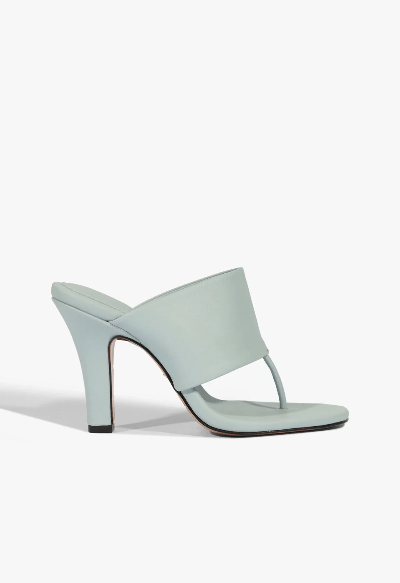 Sandália Mule Martha Couro Azul Clara